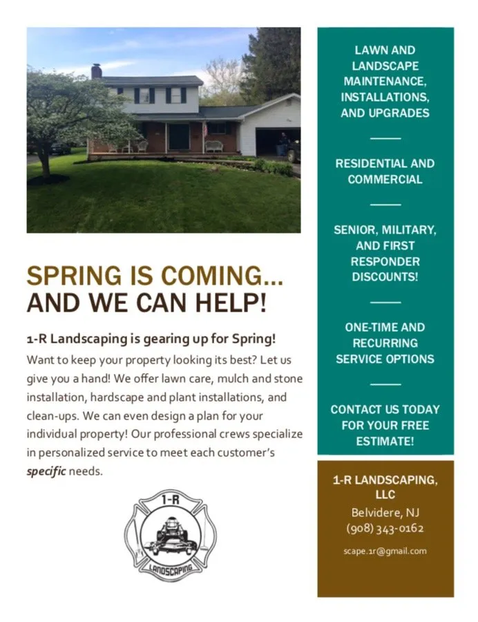 Local lawn care service experts serving Belvidere, NJ - 1-R Landscaping