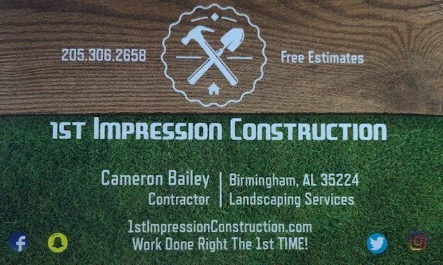 Top-rated residential landscaping experts serving Birmingham, AL - 1st Impression Construction