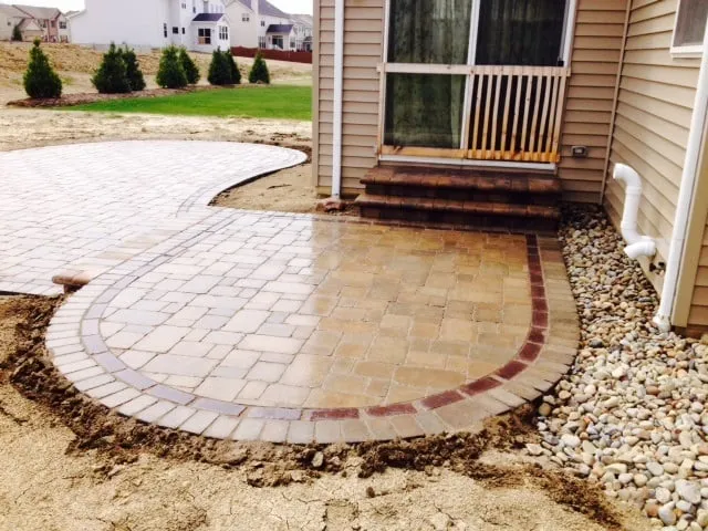 Custom garden landscaping in Grafton, OH by 1st Impressions