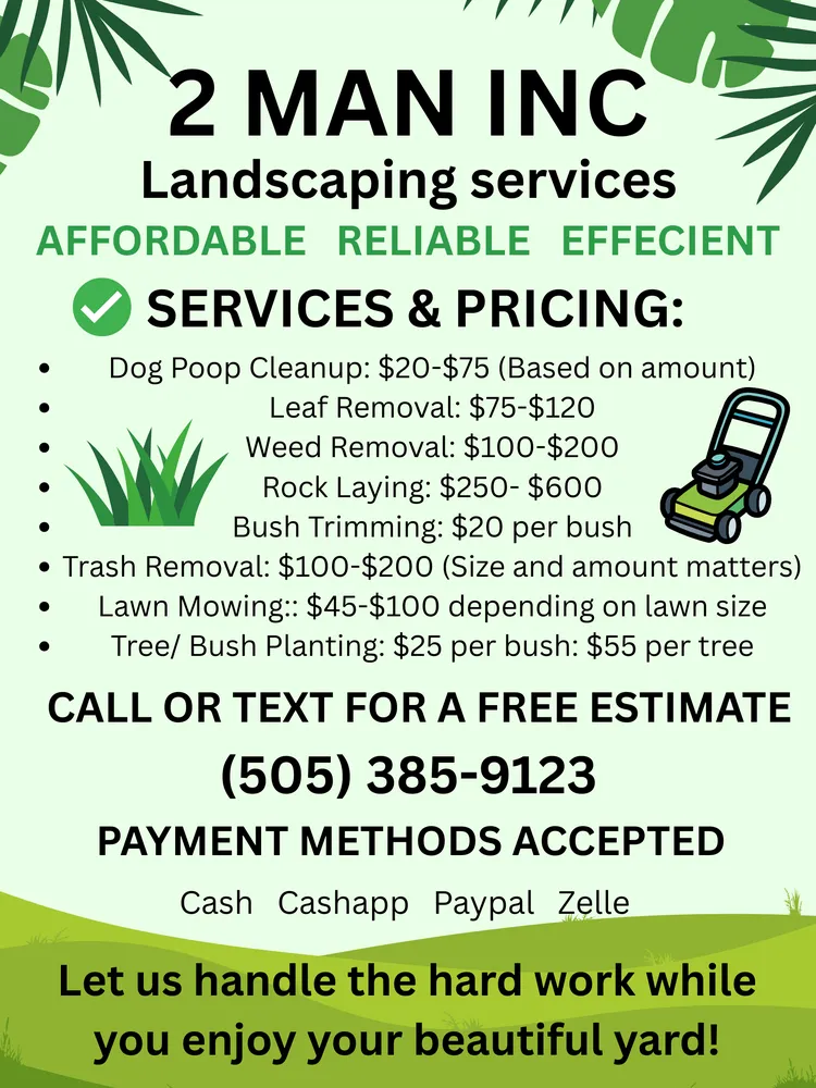 Local lawn care service in Rio Rancho, NM by 2 Man
