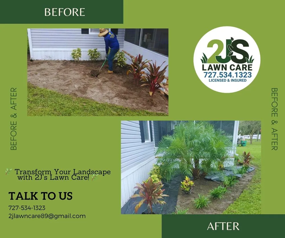 Custom landscape design in New Port Richey, FL by 2J’S Lawn Care