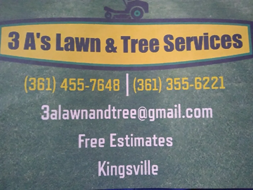 Top-rated lawn mowing service in Kingsville, TX by 3 A's Lawn and Tree