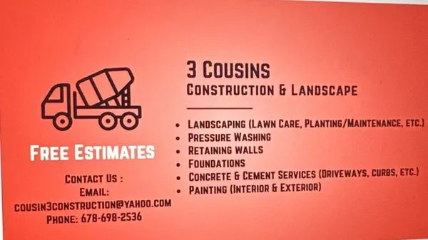 3 Cousin Construction & Landscape Logo
