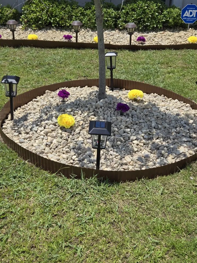 Expert garden landscaping with custom design in Slidell, LA by 3 JJJ's Flower Beds and Landscaping Services