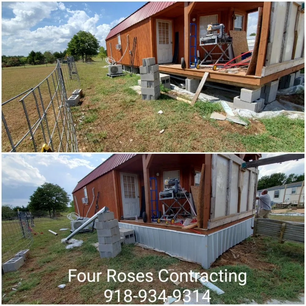 Affordable outdoor landscaping for homes in Terlton, OK by 4 Roses Contracting