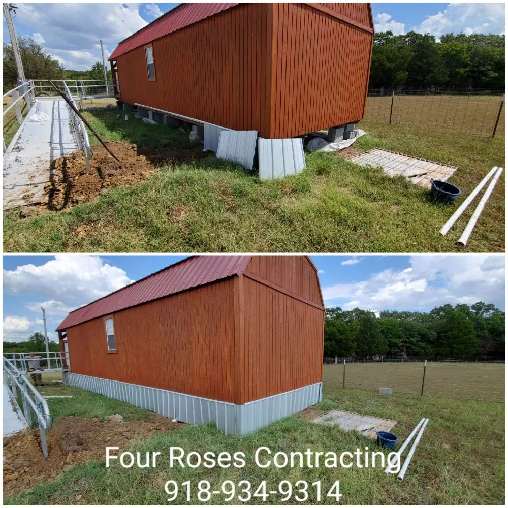 Affordable outdoor landscaping for homes in Terlton, OK by 4 Roses Contracting