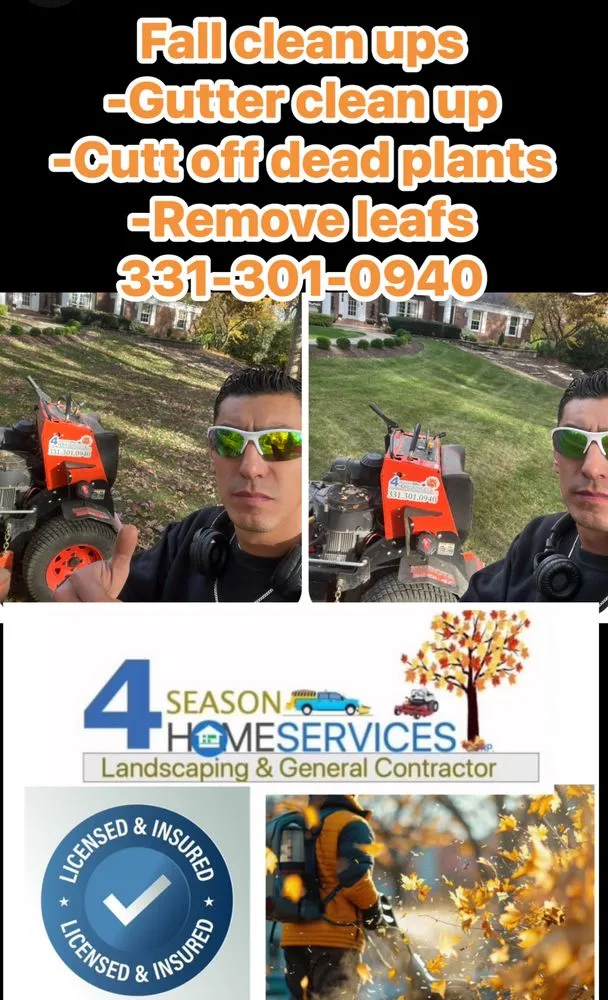 Expert lawn mowing service near you in Oswgo, IL by 4 Season Home Services
