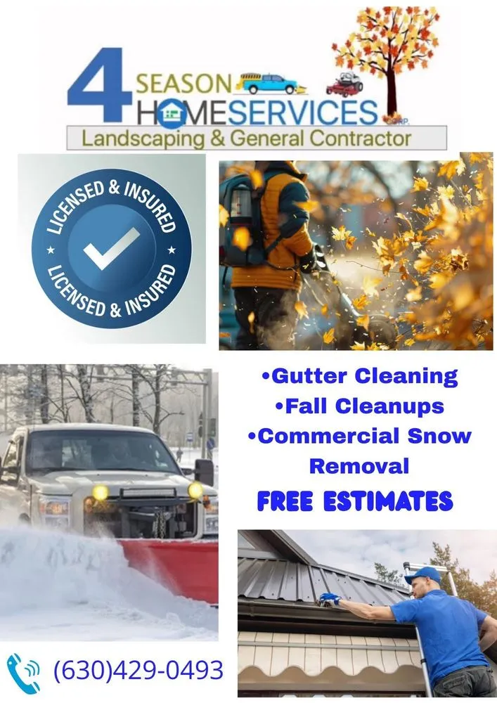 Professional yard cleanup service near you across Oswgo, IL - 4 Season Home Services