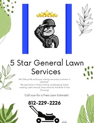 5 Star General Lawn Care Logo