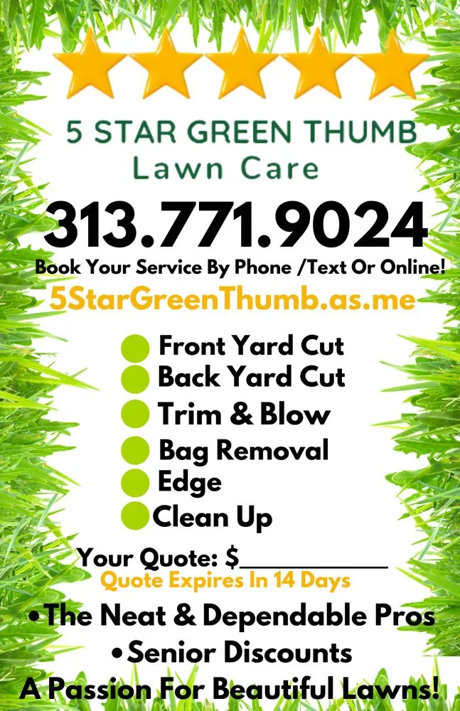 Professional yard maintenance experts serving Detroit, MI - 5 Star Green Thumb