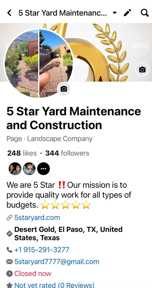 Top-rated outdoor landscaping with custom design across El Paso, TX - 5 Star Yard Maintenance and Construction