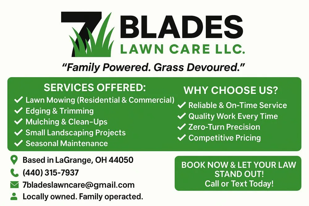 Reliable yard cleanup service with custom design in LaGrange, OH by 7 Blades Lawn Care