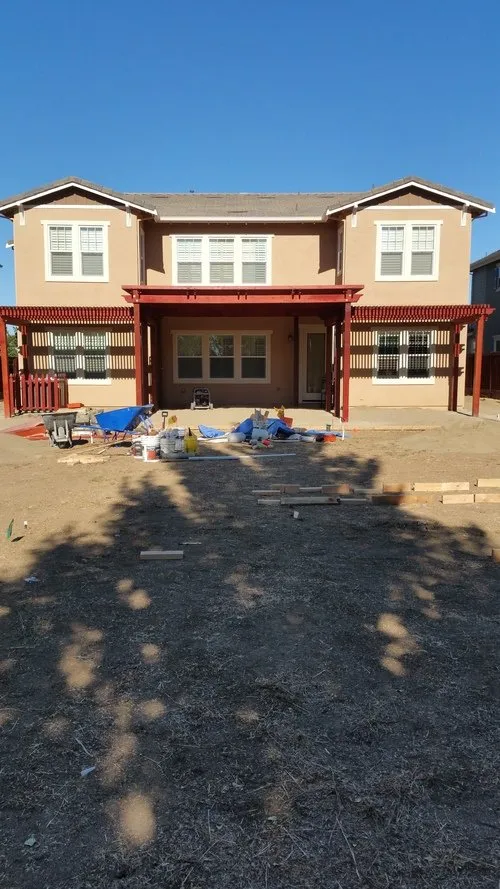 Custom landscape installation with custom design in Stockton, CA by 7 Orange Landscaping