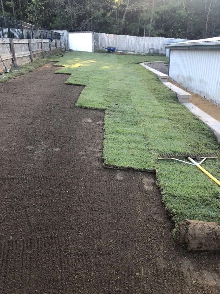 Custom lawn mowing service with custom design in Sanford, NC by A & A Landscape Services