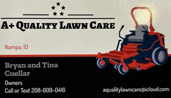 A + Quality Lawn Care Logo