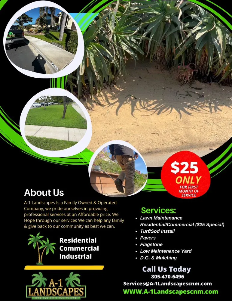 Trusted outdoor landscaping experts serving Oceano, CA - A-1 Landscapes Construction & Maintenance
