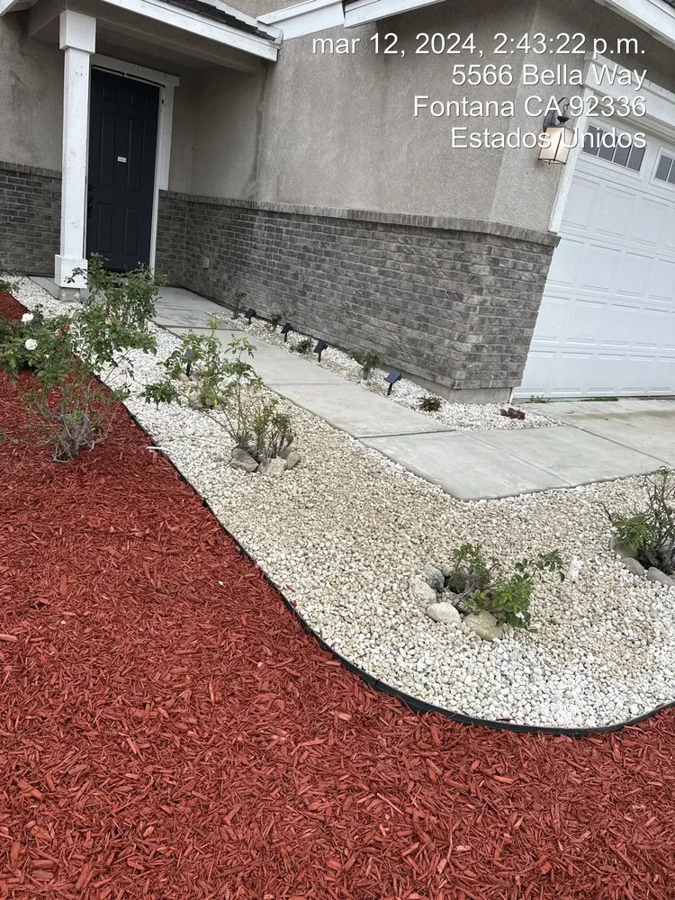 Custom outdoor landscaping for year-round maintenance in Fontana, CA by A. Amezcua Landscaping