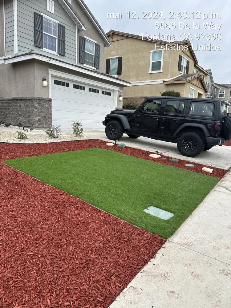 Professional lawn mowing service with custom design across Fontana, CA - A. Amezcua Landscaping