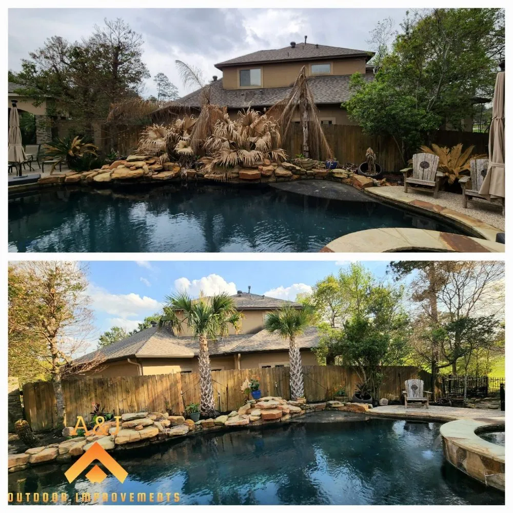 Affordable yard cleanup service for year-round maintenance in Magnolia, TX by A and J Outdoor Improvements