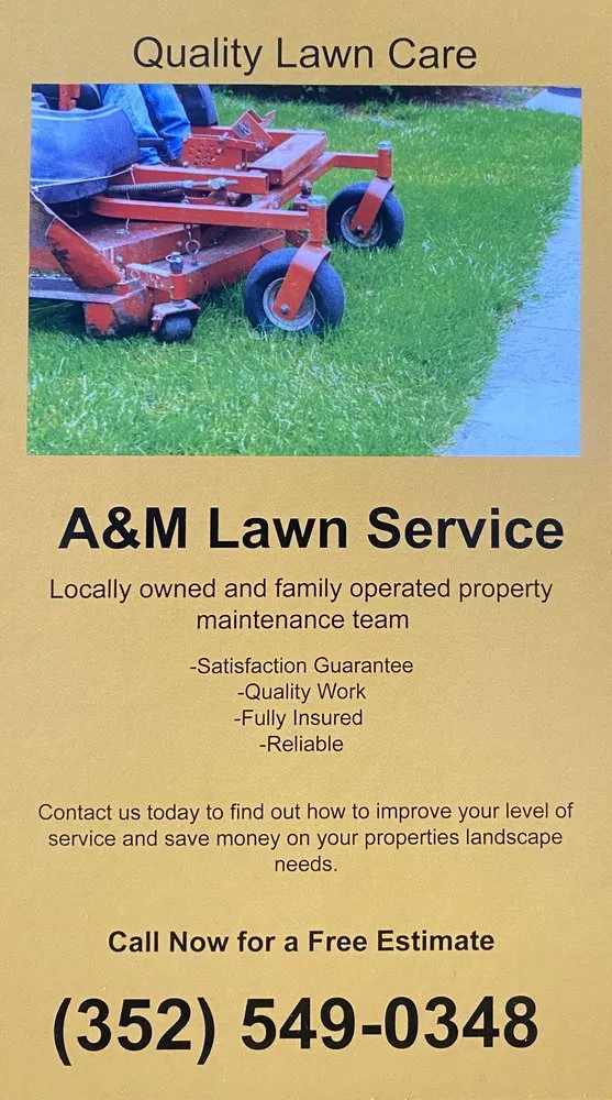 Top-rated yard maintenance in Weeki Wachee, FL - A and M Lawn Service