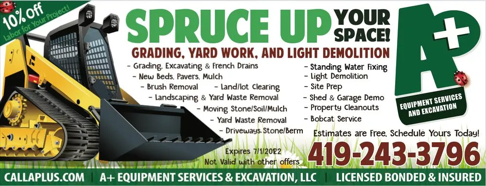 Local lawn care service experts serving Perrysburg, OH - A+ Equipment Services and Excavation