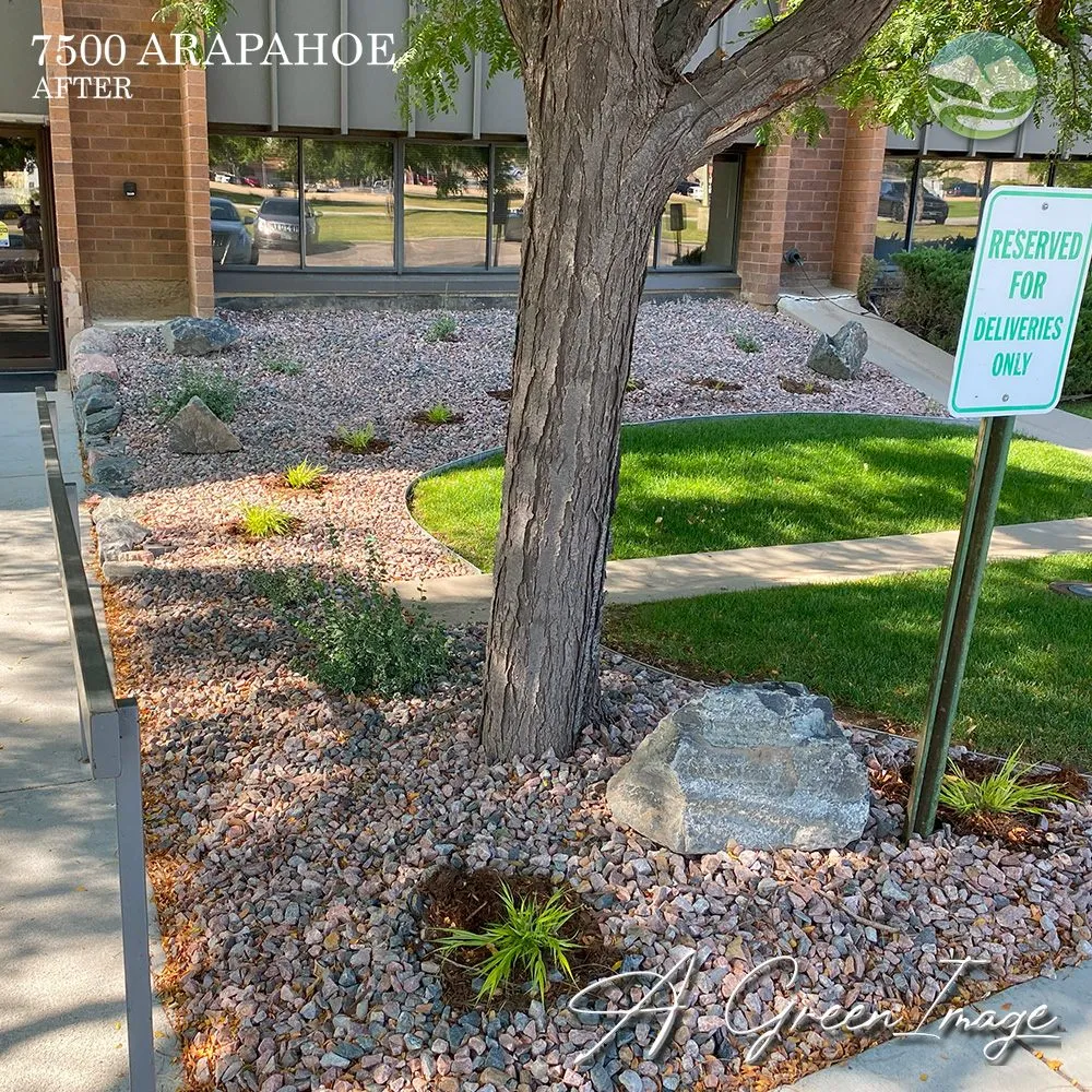 Custom landscape installation with custom design across Colorado Springs, CO - A Green Image