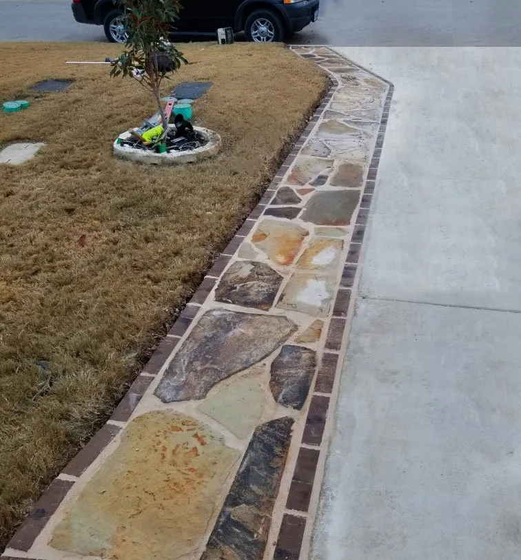 Custom outdoor landscaping in New Braunfels, TX by A Guy & A Gal Landscaping