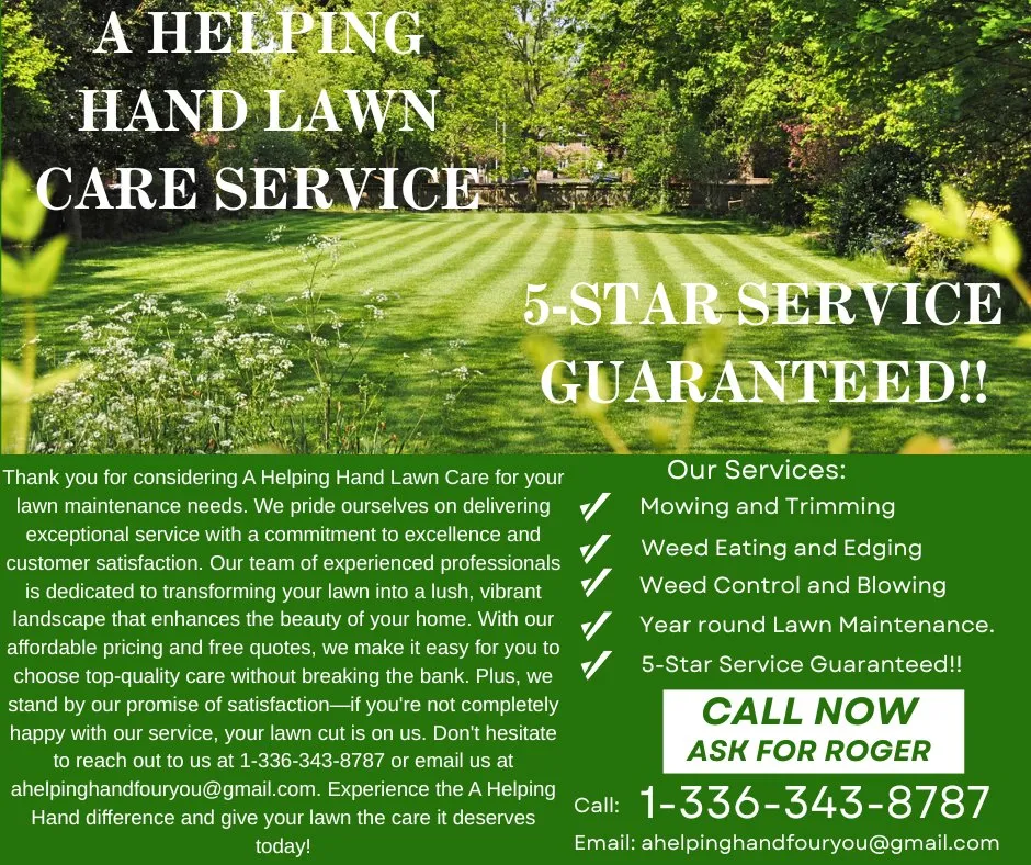 Affordable landscaping services in Burlington, NC - A Helping Hand Pressure Washing and Lawn Care Services.