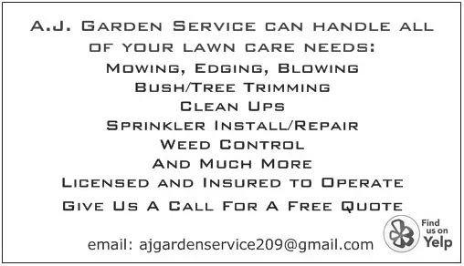Local landscaping services in Merced, CA - A J Garden Service