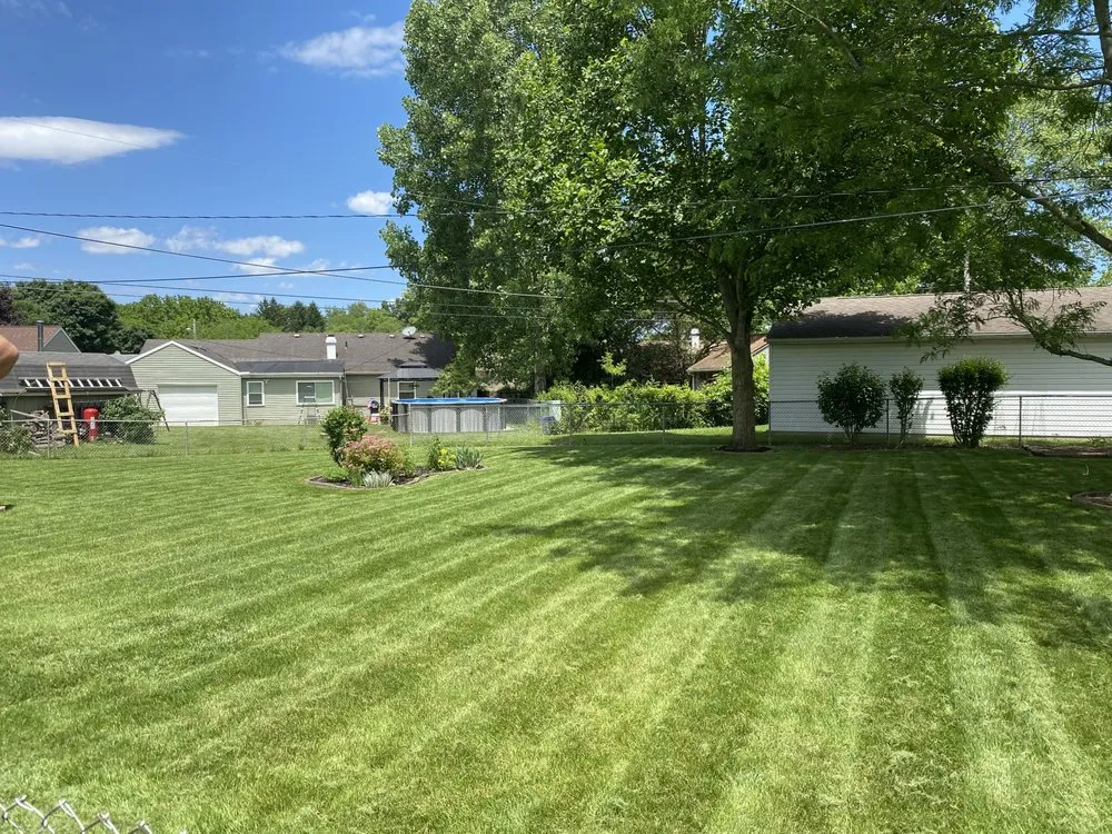 Custom lawn mowing service with custom design in Lancaster, OH by A Lawn care