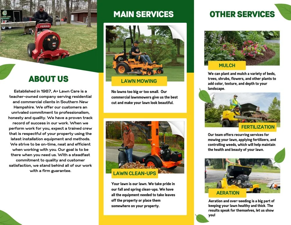 Local landscaping services experts serving Milford, NH - A+ Lawn Care