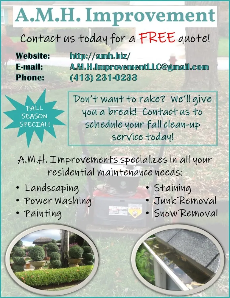 Professional yard cleanup service in Wakefield, MA - A M H Improvement