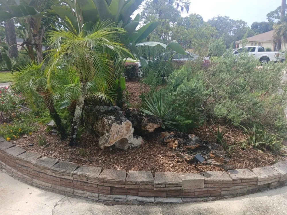 Custom outdoor landscaping near you in Mims, FL by A True Blessing Lawncare