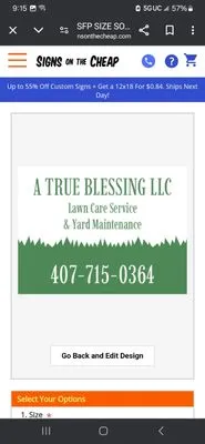 A True Blessing Lawncare Logo