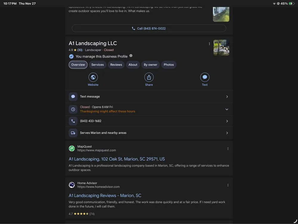 Professional landscape design in Marion, SC by A1 Landscaping