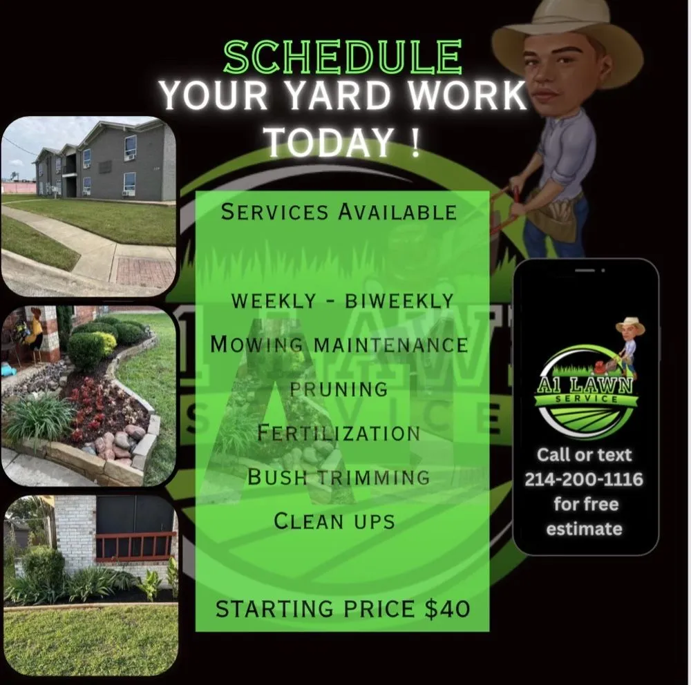 Top-rated yard maintenance in Dallas, TX by A1 lawn service
