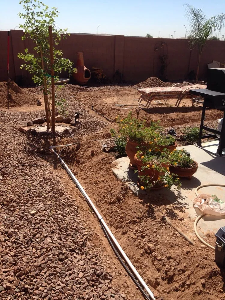 Expert yard cleanup service for outdoor upgrades in Gilbert, AZ by A2Z Exteriors Landscape Designs & Installs