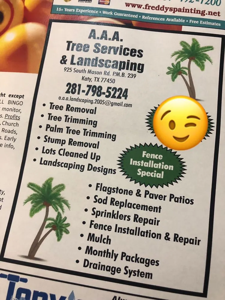 Top-rated landscape design with custom design in Katy, TX by AAA Landscaping & Tree Services