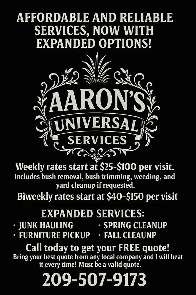 Affordable residential landscaping in Stockton, CA by Aaron’s Lawn Care & Universal Services