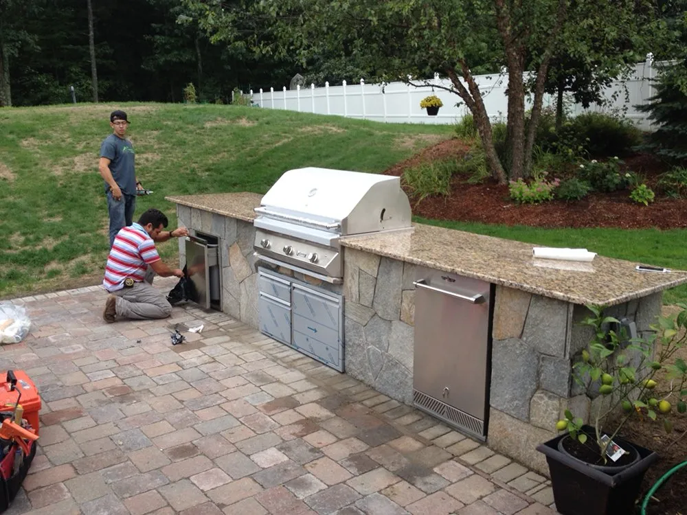 Custom lawn mowing service in Burlington, MA - A&B Mason and Landscape Contractors