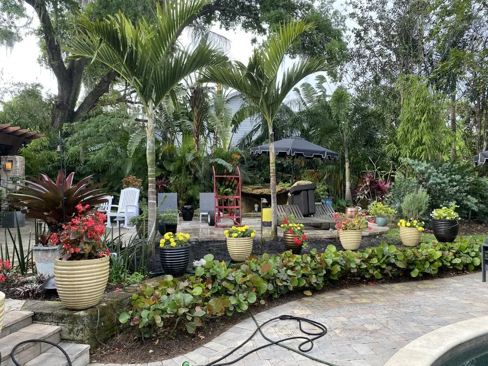 Custom landscape installation in Windermere, FL by AB Tree Services