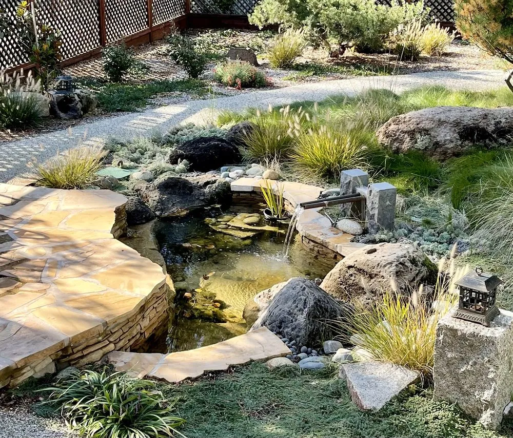 Top-rated garden landscaping with custom design in Nevada City, CA by Abalone Mountain Landscapes