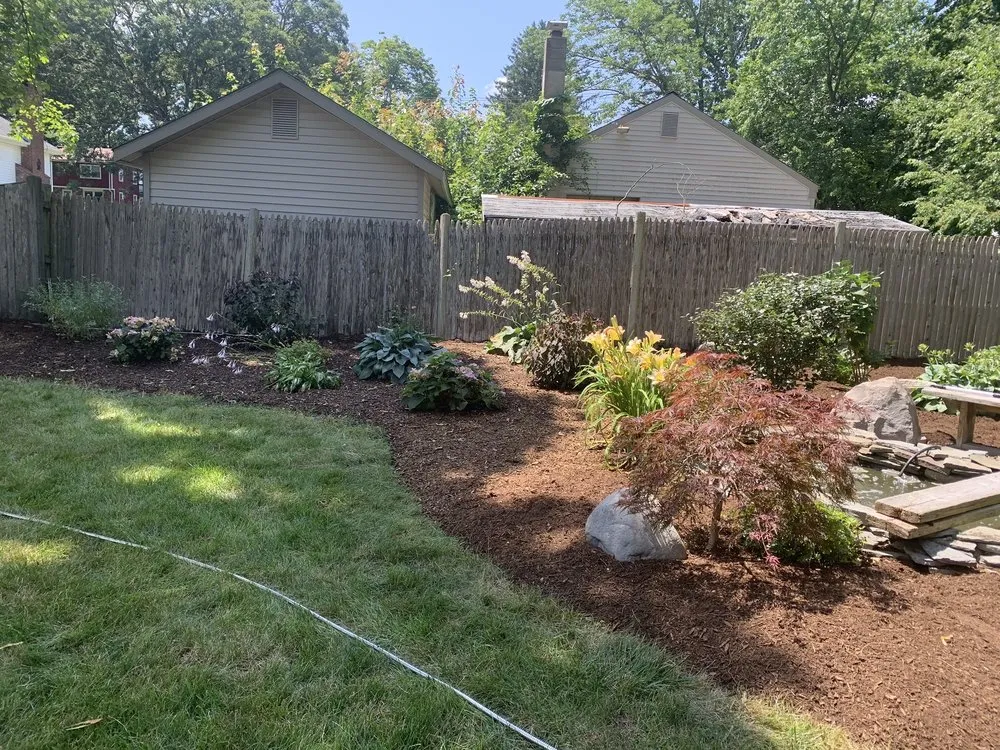 Custom garden landscaping in Needham Heights, MA by Abba Landscaping