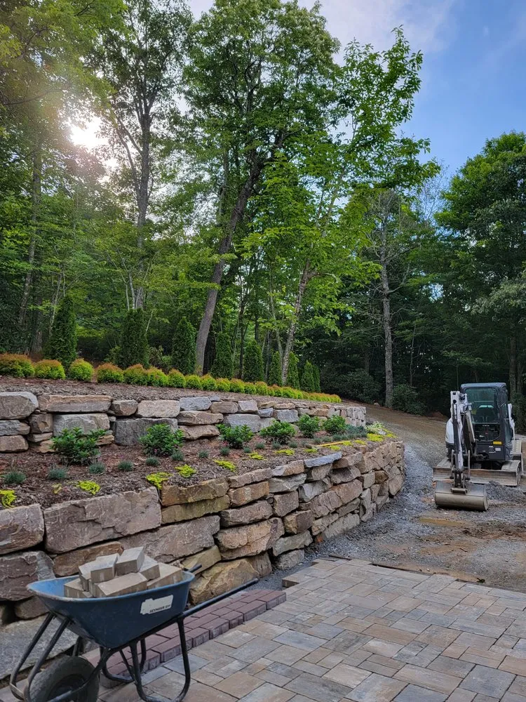 Expert garden landscaping with custom design in Balsam Grove, NC by Above All Landscaping & Maintenance