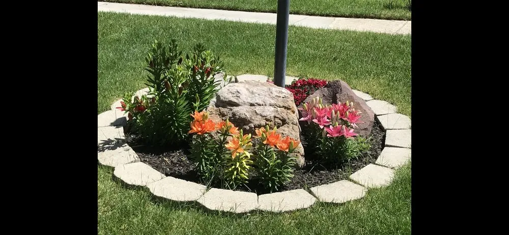 Custom garden landscaping in Riverton, UT by Above All Landscaping