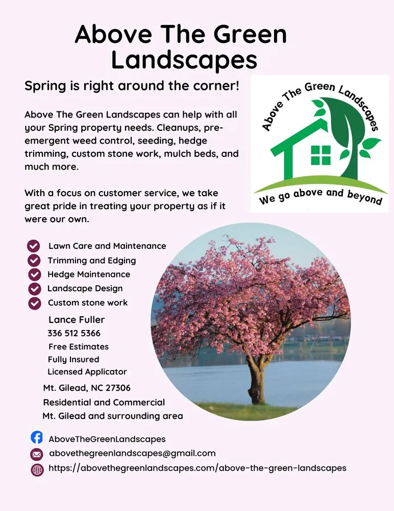 Expert lawn care service experts serving Mount Gilead, NC - Above The Green Landscapes
