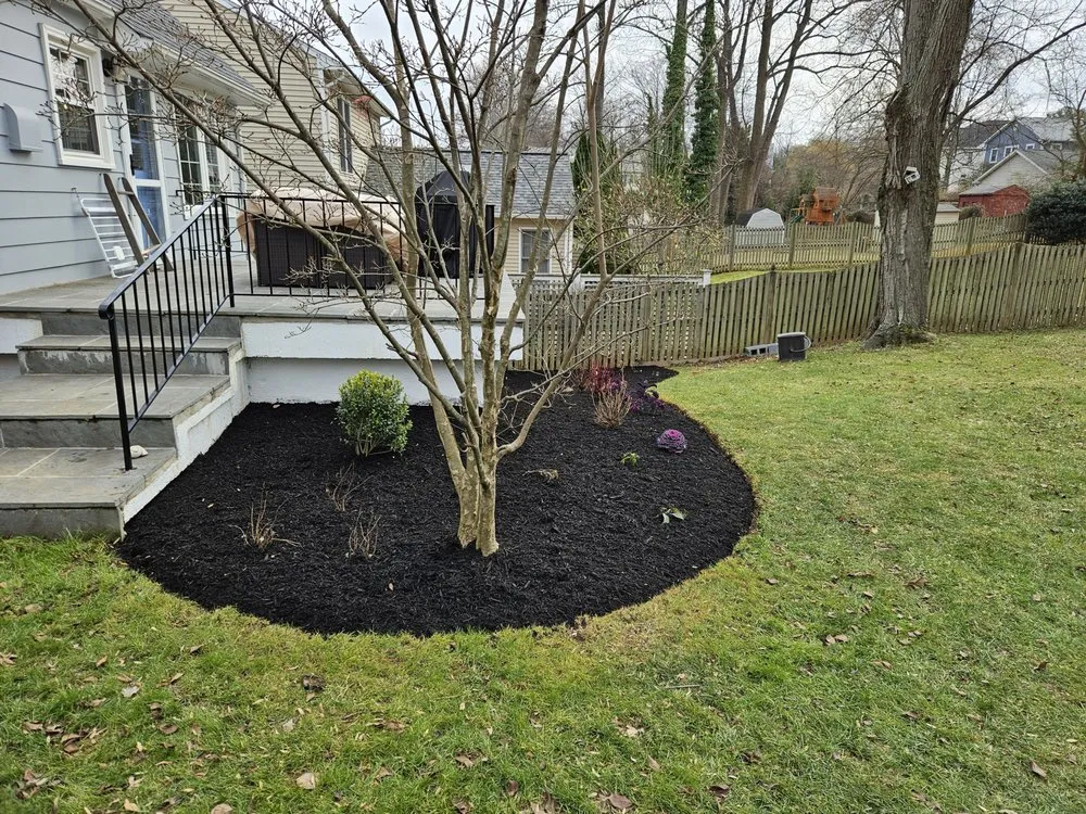 Custom landscape design for beautiful yards in Spencerville, MD by Abrahams Lawn Service