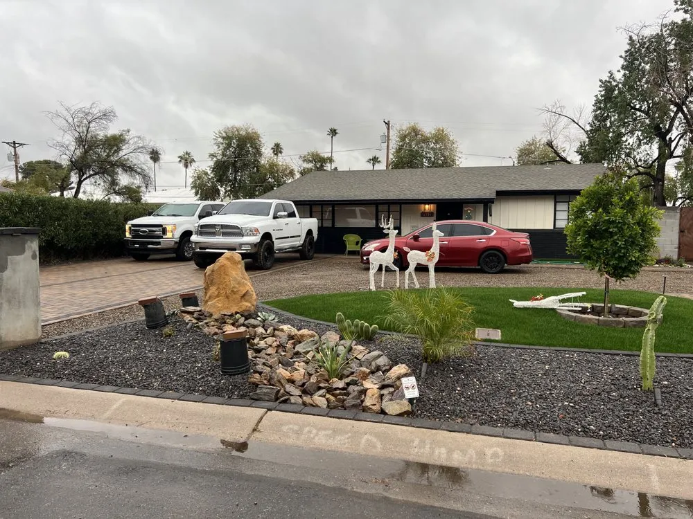 Reliable lawn mowing service with custom design in Phoenix, AZ by Abram Lopez Landscaping