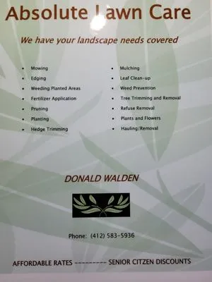 Absolute lawncare Logo