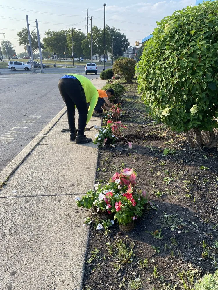 Custom lawn mowing service with custom design in Philadelphia, PA by AC Cleaning And Property Maintenance